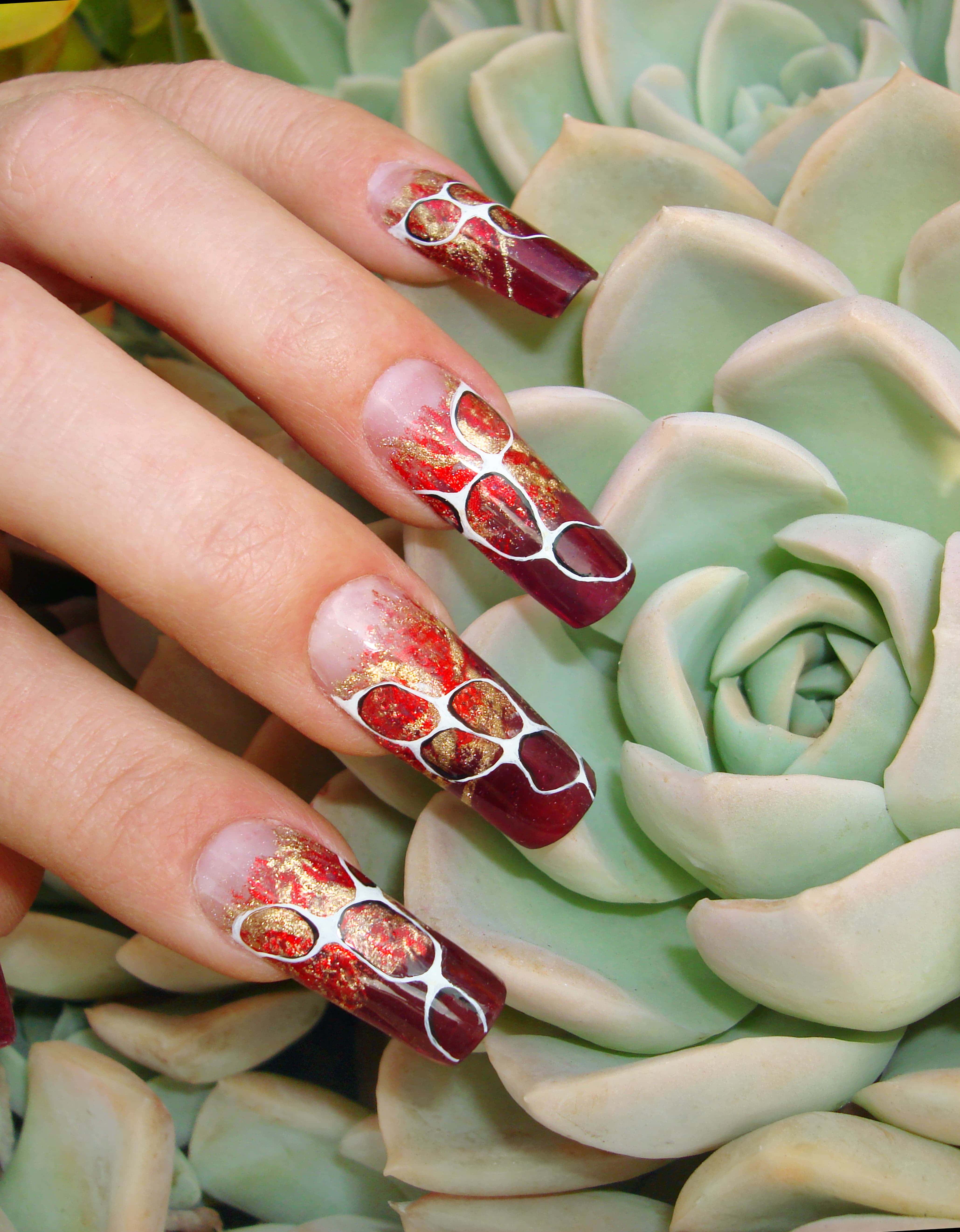 Red nail design