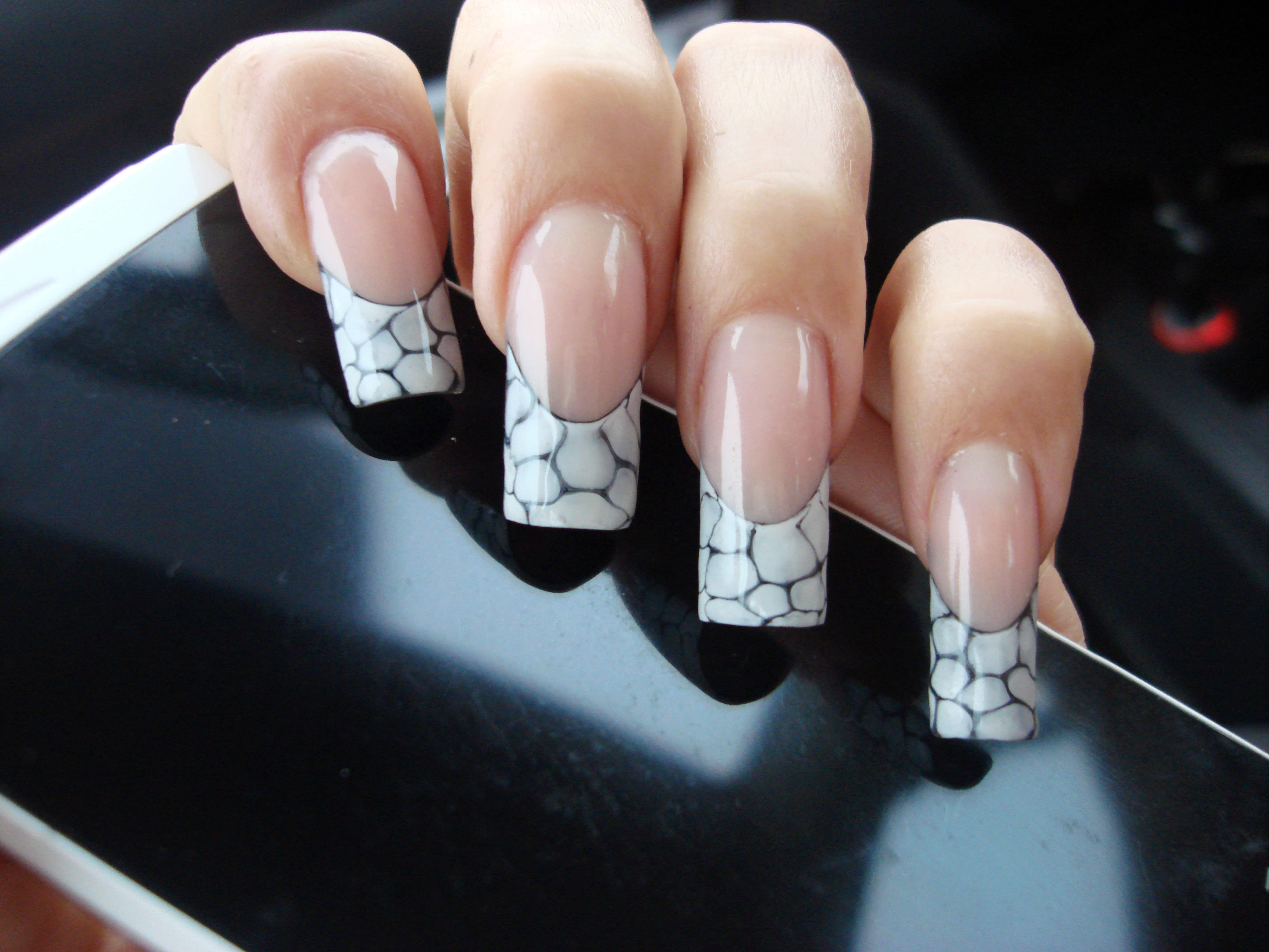 White nail design